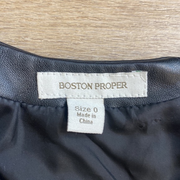 Boston Proper Genuine Leather Mini Dress - Picture 9 of 16